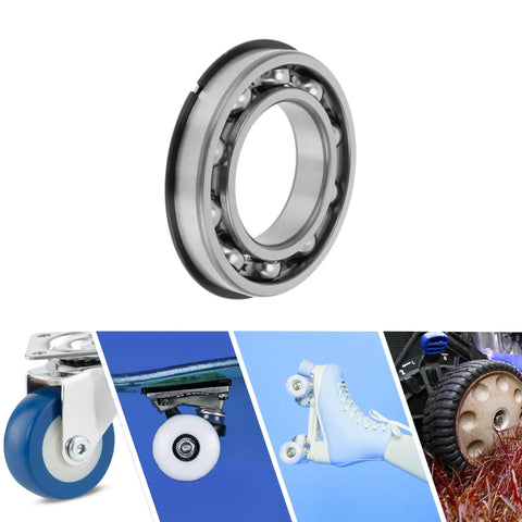 Deep Groove Ball Bearing 6215NR 75x130x25mm P5 Open Type Lubricated for cars, scooters, skateboards, and karts, silver tone