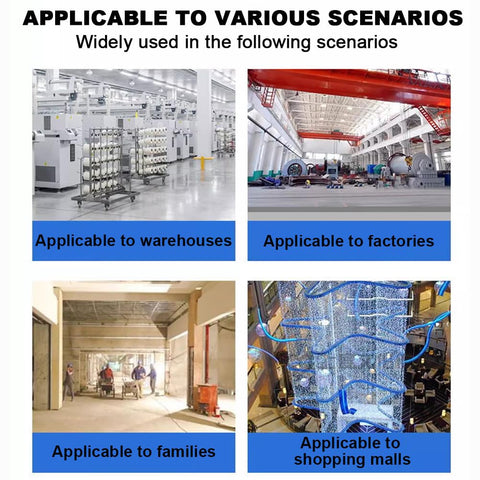 Heavy Duty Manual Crane Workhorse in warehouse, factory, family, and shopping mall settings, showcasing versatile applications.