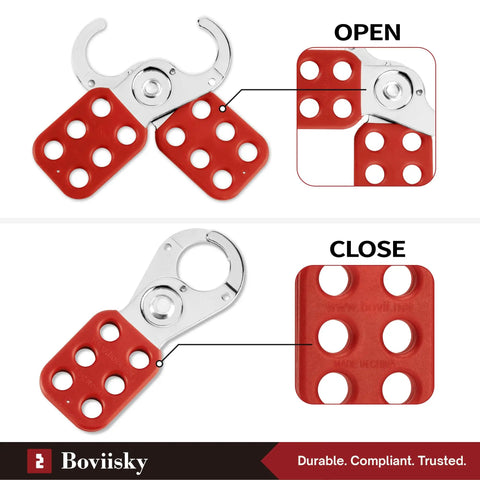 No Nonsense Heavy Duty Lock Out Tag Out Hasp Six Pack Stainless Steel Padlock Assembly Tamper Proof Industrial Control Clasp Built Damn Tough For Your Crew To Lock It Down Right