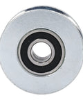 Front view of the Groove Roller Wheel Bearing Pulley With 64Mm Outer Diameter And 15Mm Center Hole, Alloy Steel Guide Wheel for sliding gates.