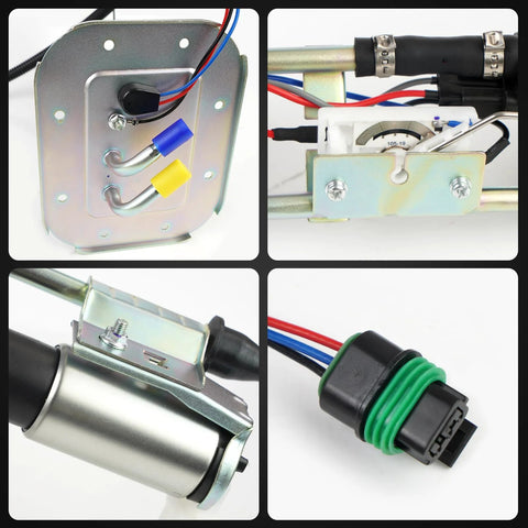 Collage of Fuel Pump Assembly For Jeep Wrangler YJ 1991 1992 1993 1994 1995 2.5L 4.0L 20 Gallon Tank Replaces SP736H 463718 5003861AA 5003861AB