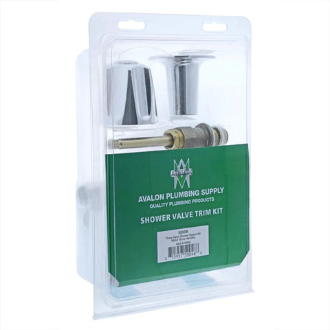 Valve Repair Kit For Bathtub And Shower Replacement With Verve Handles DIY Friendly Easy Install Durable Brass Construction Polished Chrome Finish For Modern Bathroom Upgrade in packaging