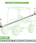 Must-Have Golf Cart Tie Rod Assembly Left And Right For EZGO Gas And Electric Carts 2001 Up 26 Inch Fits TXT Shuttle ST Express And More With Part Numbers 70876-G02 70902-G01 70902-G02 01069-G01 01069-G02, 26-inch steel steering linkage