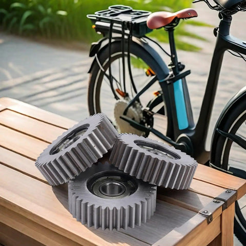 Low Noise Wear Resistant Planetary Gear Set For Electric Bicycle Motors With Nylon And Stainless Steel Teeth 36 Teeth 608Z Bearing on bench