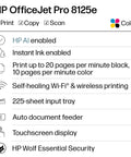 Feature list of HP OfficeJet Pro 8125e Wireless All In One Color Inkjet Printer For Home Office With Scan Copy ADF And Duplex Printing AI Enabled Includes 3 Month Instant Ink Trial