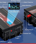 Plug And Play One Thousand Watt Dc To Ac Power Inverter with LCD showing voltage and power, designed for RV and work trucks.