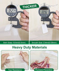 Quart Vacuum Sealer Bags For Food 8x11 Inch thickness measurements and puncture resistance demonstration with meat