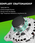 Close-up of New Direct Fit Alternator Replacement For Nissan Rogue 2014 2018 showing clutch pulley and craftsmanship features