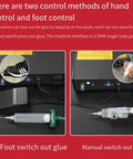 Peristaltic Glue Dispenser Machine With Digital Display Auto And Manual Modes Timed Dispensing For Precision Component Assembly foot switch