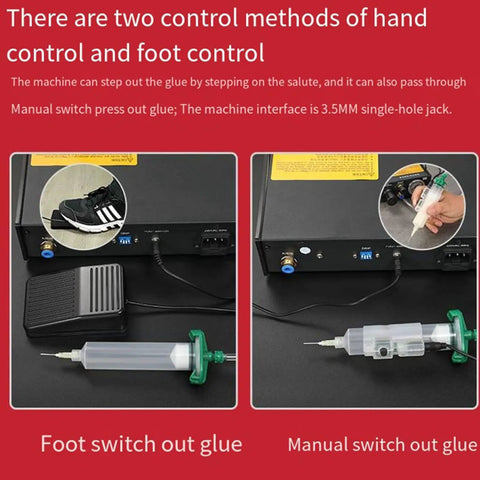 Peristaltic Glue Dispenser Machine With Digital Display Auto And Manual Modes Timed Dispensing For Precision Component Assembly foot switch