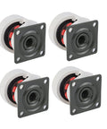 Hella Durable Four Pack Leveling Casters Featuring Retractable Workbench Wheels And Height Adjustable Rubber Feet For Game Changing Garage Setup With 360 Degree Swivel Rotation in close view.