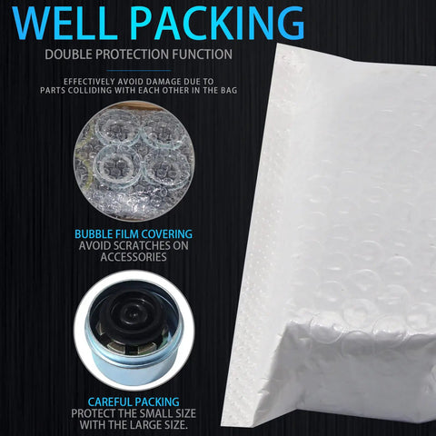 Well-packed Two Set Trailer Nut Kit For 1 Inch Spindle Shafts With Castle Nuts Washers Cotter Pins Dust Caps Rubber Plugs