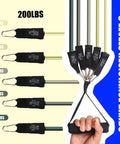 Hella Durable Resistance Band Wall Mount Rack With Two Sturdy Aluminum Brackets And Five Thick Elastic Cords for 200lbs resistance.