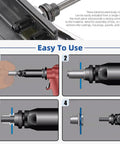 Step-by-step use of 320 Piece Rivet Nuts Kit Flat Head Rivnut Inserts Black Zinc Plated Carbon Steel for assembly projects.