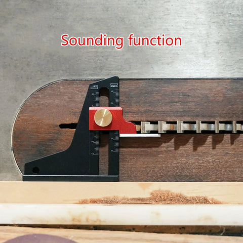 Height Gauge For Woodworking With Aluminum Alloy Body Lockable Digital Measuring Tool on table saw.
