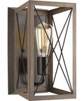 Briarwood Antique Bronze One Light Wall Sconce With Faux Wood Look Farmhouse Architectural Lighting For Hallways Dining Rooms Foyers And Living.