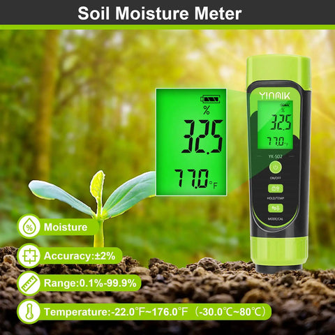 All In One Digital Soil Moisture And EC Meter For Indoor Plants And Gardens No Guesswork Quick Accurate Hygrometer For Watering Potted Plants Garden Beds Compost Nurseries And Farmers, handheld digital meter on soil