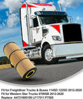 Oil Filter 6 Pack Fits Freightliner Cascadia 114SD 122SD And Western Star 4700SB 4700SF 4900FA 2009 To 2020 next to truck