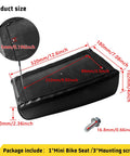 Detailed view of Upgraded Mini Bike Seat for Predator 79Cc 97Cc 98Cc 100Cc Engines with dimensions and mounting screws shown