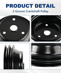 Long Water Pump And Two Groove Crankshaft Pulley Kit For Small Block Chevy SBC 262 detail of two-groove crankshaft pulley