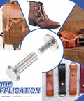 Kickass M3x4mm Chicago Screws 30 Piece Set Rust Resistant Stainless Steel Binding Post Rivets showcased with leather projects