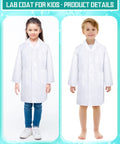 12 Pack Unisex Kids Lab Coats White Doctor Scrubs Size M Bulk Soft Kids Scientist Costume For School Play and Halloween