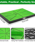 Portable green golf mat with indoor and outdoor golf practice mat set with replaceable fairway and rough turf mats dual turf design velvet surface impact tracker no slip heavy duty rubber base includes ball holders and practice balls