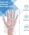 Disposable Poly Food Prep Gloves One Size Fits Most Clear 500 Count Pack Of 1 Ultra Thick Polyethylene Food Handling Gloves for kitchen