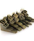 Antique Brass Corner Protectors For Wooden Boxes And Jewelry Cases Vintage Triangle Edge Guards With Screws, detailed close-up