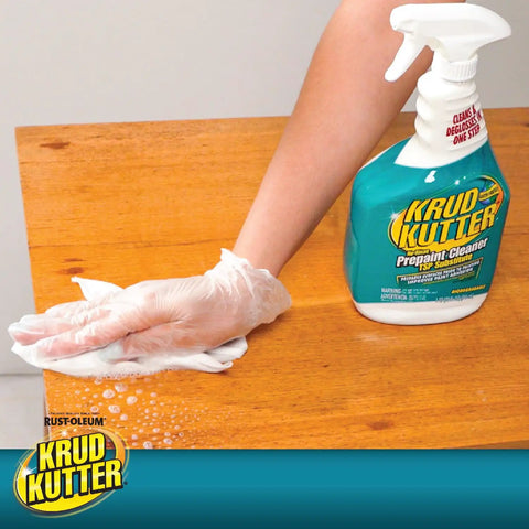 No Rinse Prepaint Cleaner And TSP Substitute Spray For Surfaces 32 Oz Delivers Deep Clean And Etching For Killer Adhesion bottle on wood