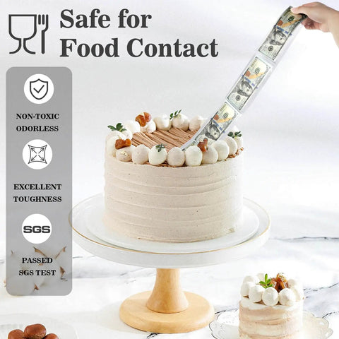 Clear Self Sealing Cellophane Money Bags Pack Of 100 For Currency Cash, Gift Wrap, And Cake Money Box Use in cake display
