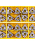 20Pcs Bronze Carbide Turning Inserts WNMG 432 080408 Pro-Grade For Lathe Cutting Tools in yellow storage box