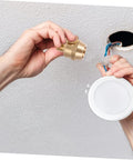 Installation of Solid Brass Cord Grip For Edison Style Pendant Lights in ceiling light fixture