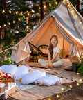 50 Ft LED Outdoor String Lights G40 Globe Dimmable Patio Lights Waterproof With 27 Warm White Shatterproof Bulbs illuminating a tent