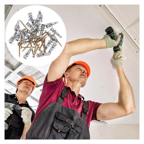 Heavy Duty Drywall Anchors Kit 20 Sets Spiral Wall Anchors 13x32mm Zinc Alloy Screws For Quick Mounts In Bath And Kitchen Self Tapping No Drill Needed Expanding Hollow Wall Anchors installed in drywall ceiling