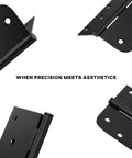 Close-up of Matte Black 4x4 Inch Door Hinges 18 Pack Pro Grade With Square And Round Corner Design Iron Construction