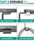 Ceiling Mounted Bike Rack For Garage Indoor Storage Hanger With Adjustable Hooks For 2 To 4 Bikes Heavy Duty Ceiling Carrier