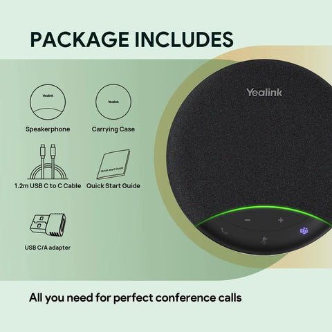 SP92 Plug And Play Conference Speaker And Microphone With AI Noise Cancellation package contents display