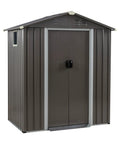 5x3 Ft Metal Outdoor Garden Storage Shed Waterproof Weather Resistant Steel Tool Storage House With Window And Lockable Double Doors