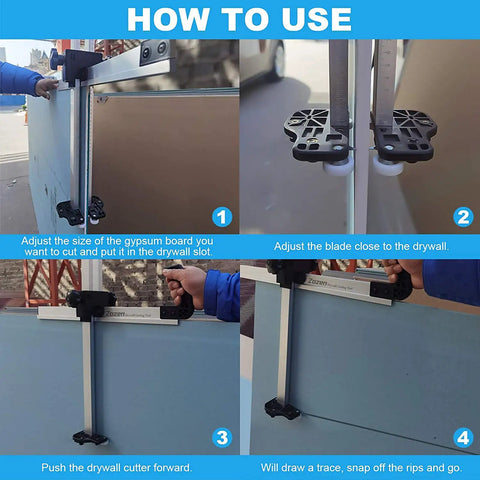 Foldable Drywall Cutter Pro Tool for on-site pros and DIYers use on gypsum board with an adjustable blade and scales.