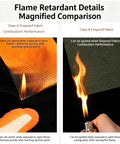 Flame Retardant Details Magnified Comparison showcases Class A and B Fireproof Fabrics for Heavy Duty Welding Blanket.