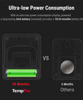 3 Pack Digital Hygrometer Kit With Indoor Outdoor Temperature And Humidity Monitor, shows battery comparison for long battery life