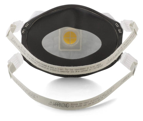 Disposable N100 Particulate Respirator with Exhalation Valve NIOSH Approved for Non Oil Based Particles front view.