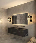 Black Crystal Wall Sconce Light Sleek Modern Indoor Wall Lighting For Living Room Hallway Bedroom Bathroom Stairway 10 Inch Single Sconce With Crystal Sparkle And Sturdy Metal Base