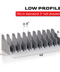 Low Profile Pliers And Wrench Organizer Rack 2 Pack For Tool Drawers Space Saving Holder For Pliers Wrenches Ratchets Vice Grips Scissors Fits Under Three Inches Tall And Holds 20 Tools Total