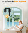 2.36 Inch U Patio Sliding Door Loop Lock Latch Stainless Steel Home Security Loop Bolt Lock installed on window