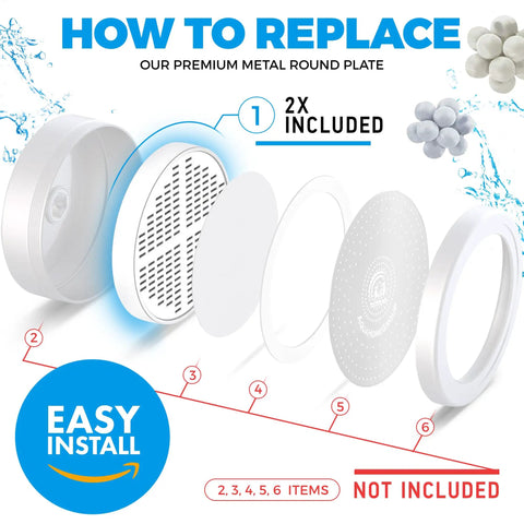 Vitamin C And Vitamin E Shower Filter Cartridge Two Pack Reduces Chlorine And Chloramine For Healthier Skin And Hair installation diagram