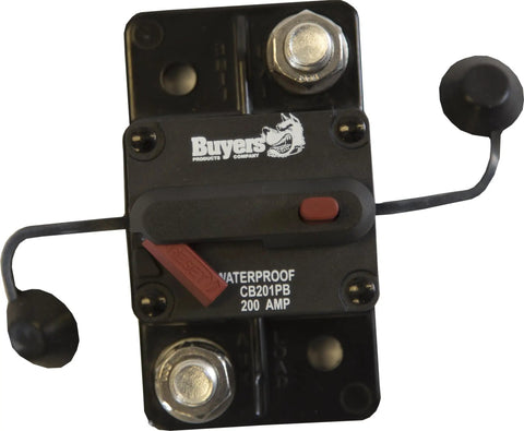 Buyers Products 200 Amp Circuit Breaker With Manual Push To Reset For Dump Hoists And Salt Spreaders, heavy duty safety switch.