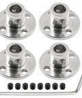Four 6mm Flange Shaft Couplings With Set Screws And Wrench Heavy Duty Rigid Shaft Couplers For RC Cars 3D Printer Motors CNC Projects