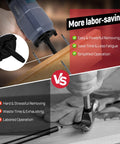 Heavy Duty Pneumatic Nail Puller And Air Punch Nailer Crafted Tough To Yank Out 10 To 20 Gauge Spikes from wood, shows tool in action.